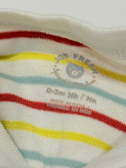Joe Fresh Striped Sleeper Romper 0-3m