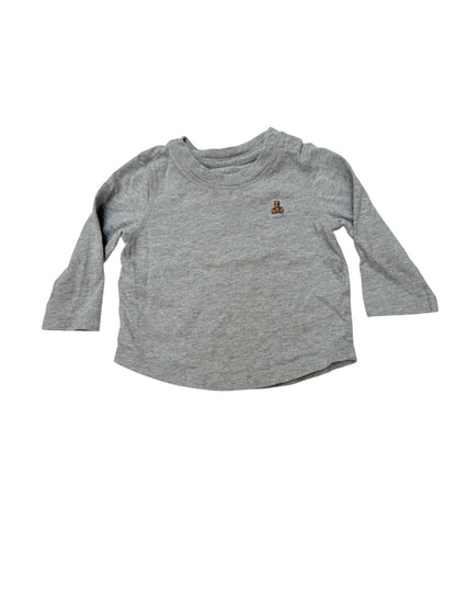 Baby Gap Gray Bear Long Sleeve Top 6-12M