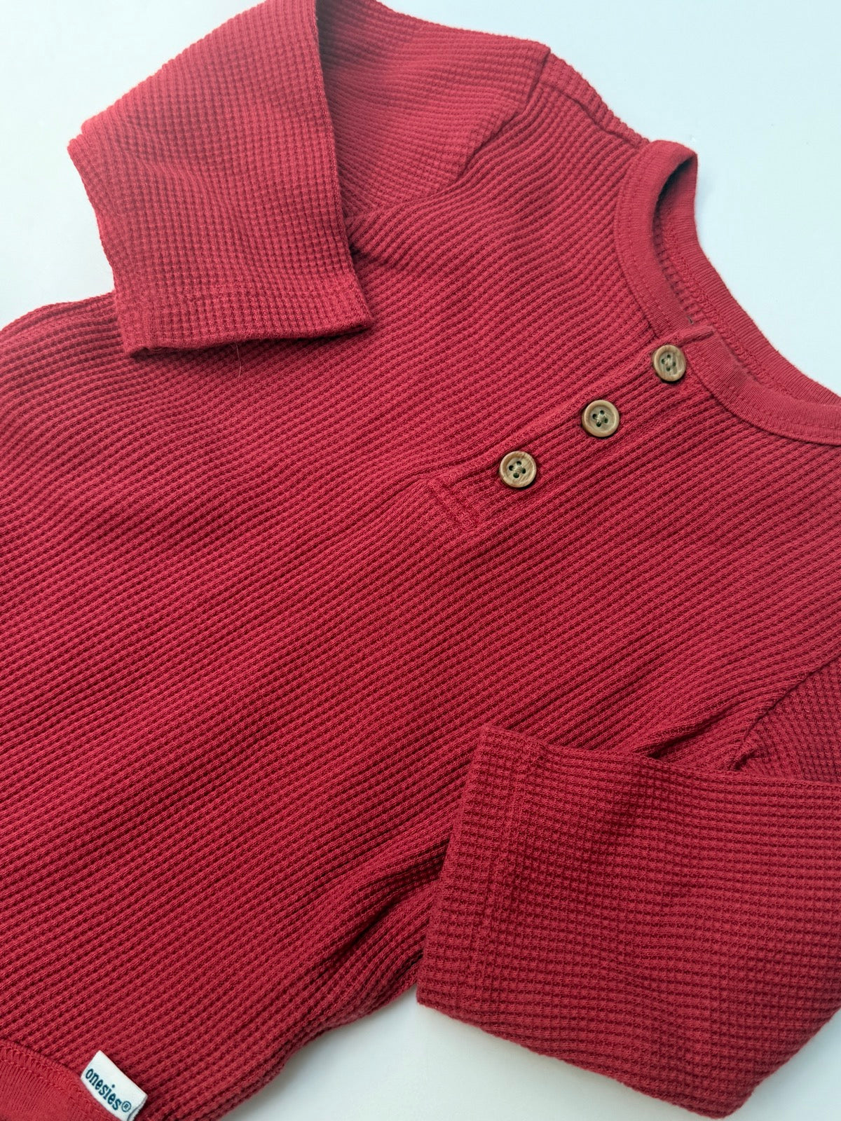 Gerber Onesies Waffle Henley Bodysuit 12m