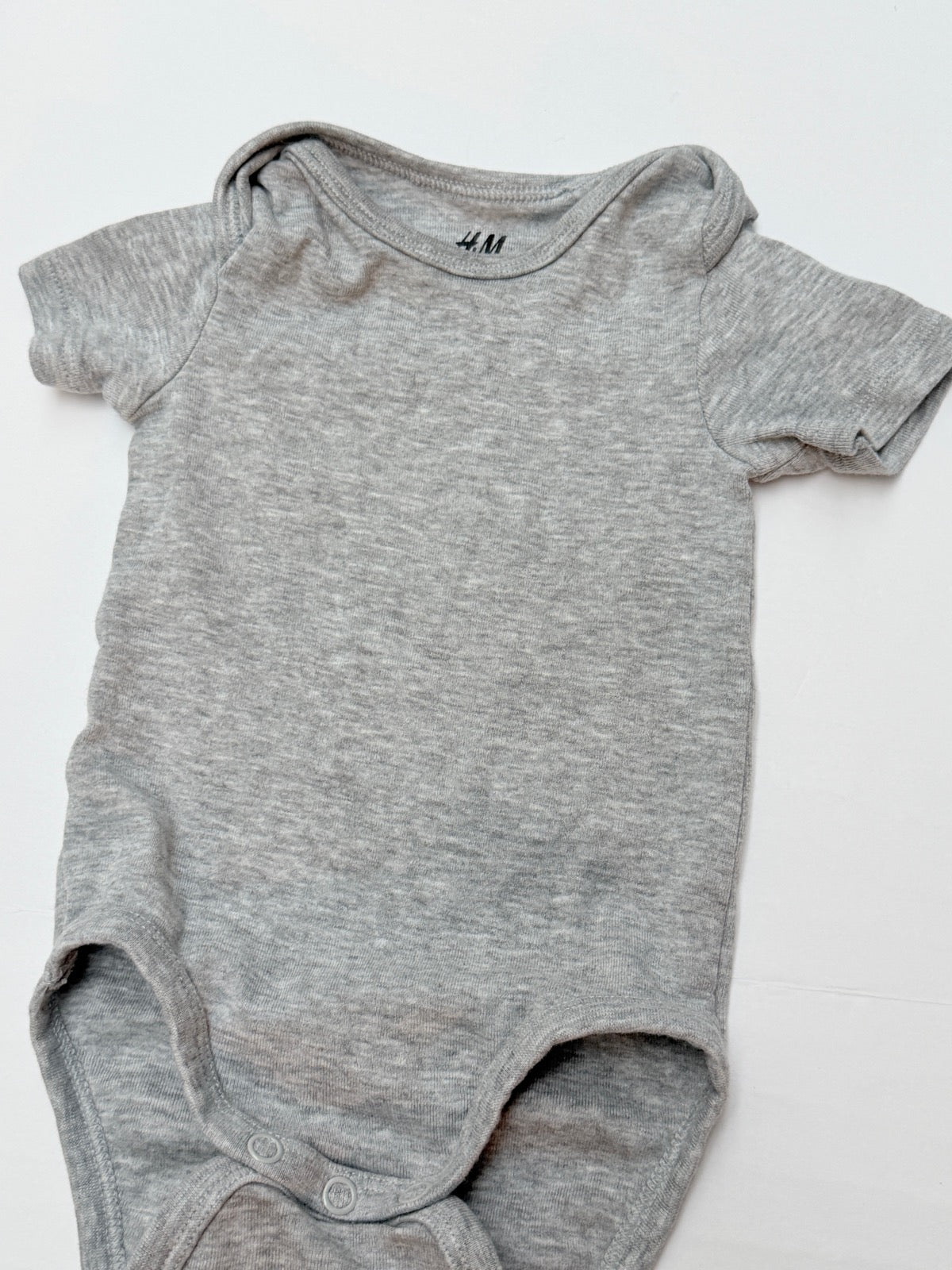 H&M Basic Gray Bodysuit 4-6M