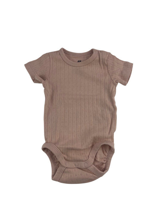 H&M Pink Pointelle Bodysuit Size 3M