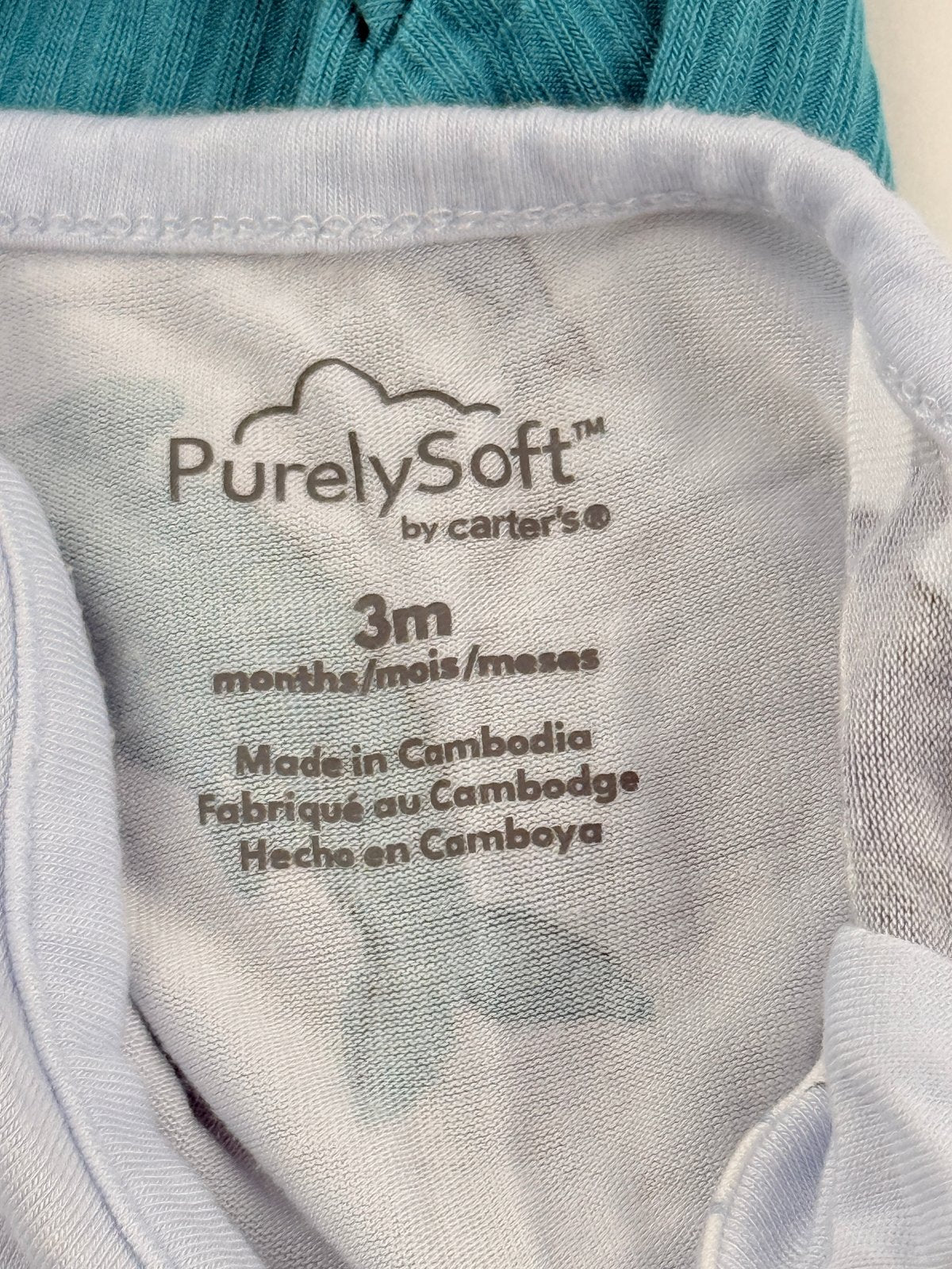 PurelySoft by carter's 2-Pack Long Sleeve Bodysuits 3M