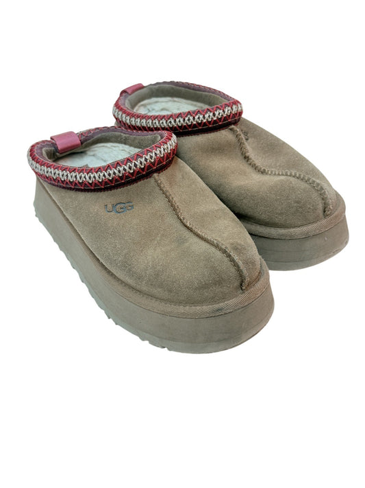 UGG Tazz Tan Suede Slipper Mules Size 6