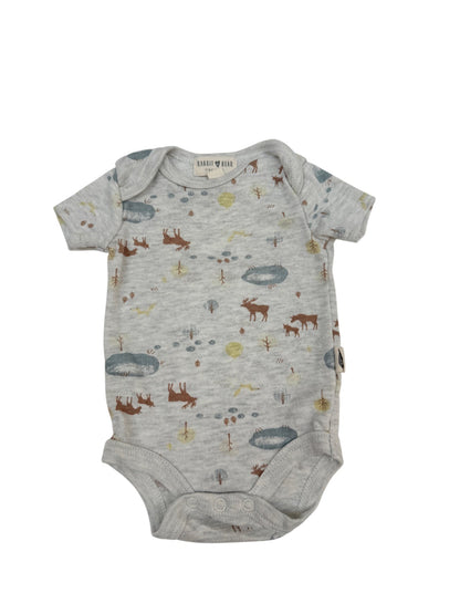 Rabbit + Bear Organic Forest Print Bodysuit 0-3M