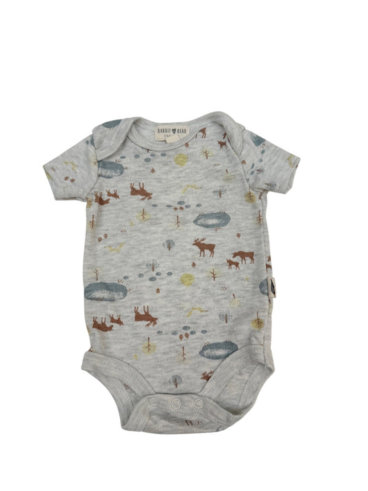 Rabbit + Bear Organic Forest Print Bodysuit 0-3M