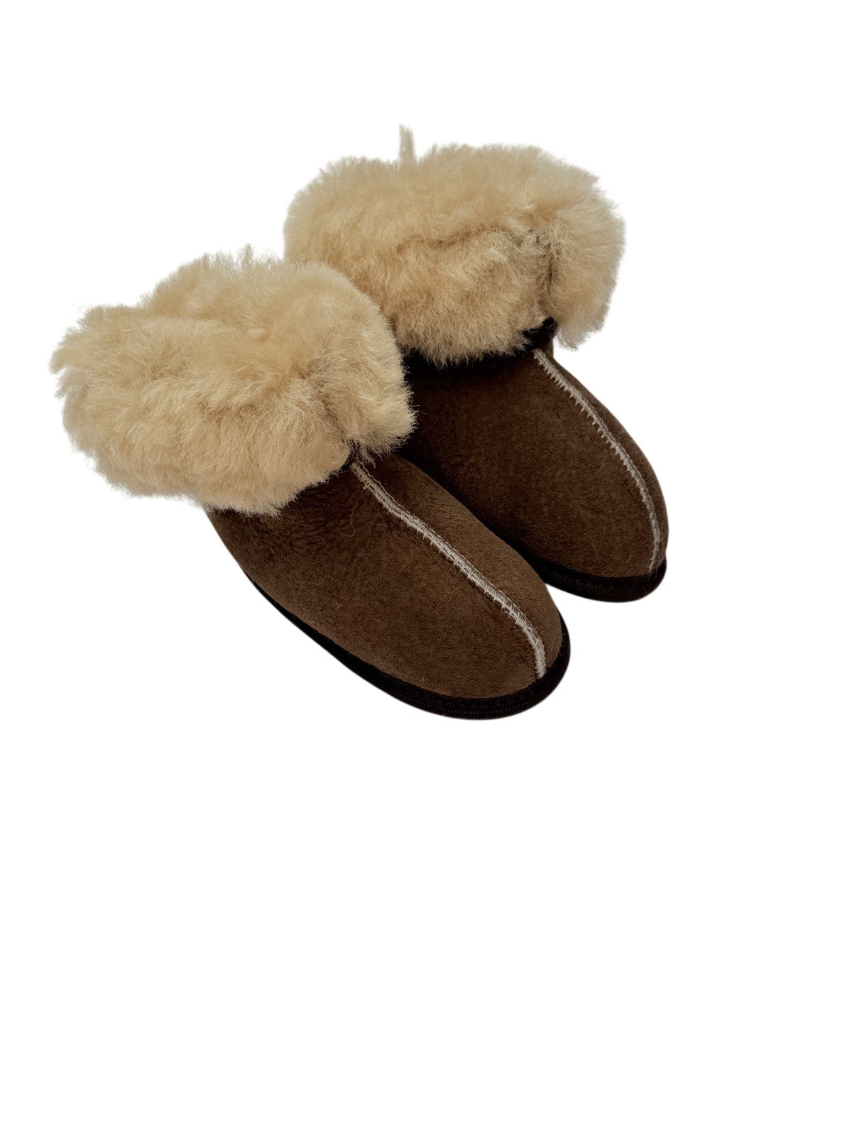 Sheepskin Shearling Baby Booties Brown 0-6m