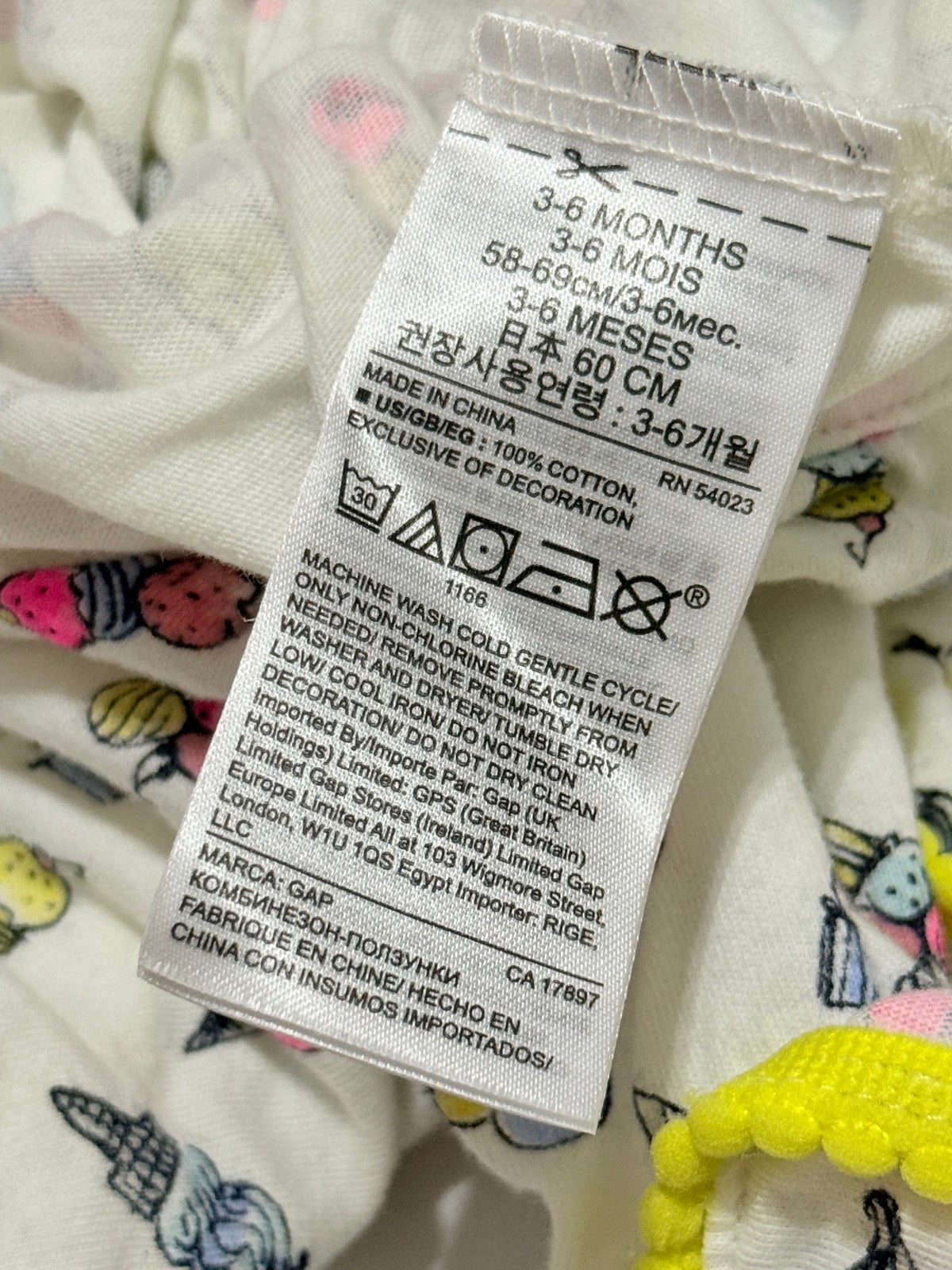 Gap Ice Cream Print Romper 3-6m
