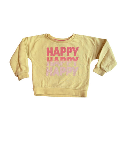George Happy Sweatshirt Yellow Girls 3T