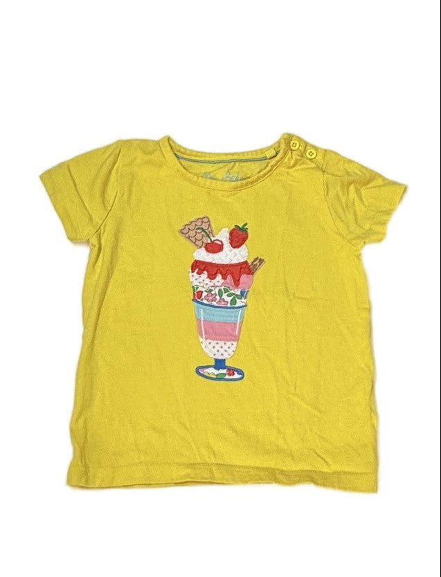 Mini Boden Ice Cream Sundae Yellow T-Shirt 2-3Y