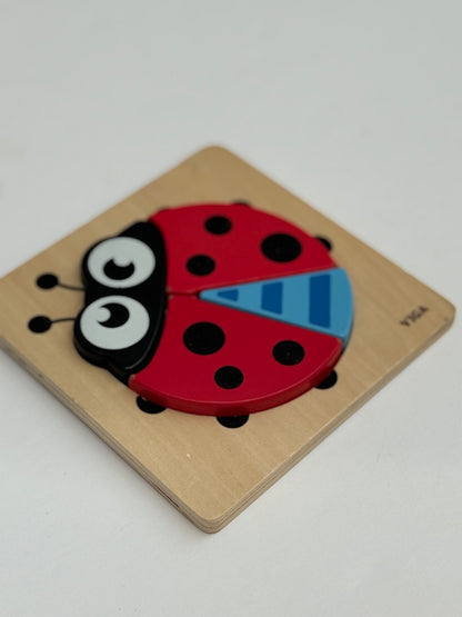 VIGA Wooden Ladybug Chunky Puzzle Toy