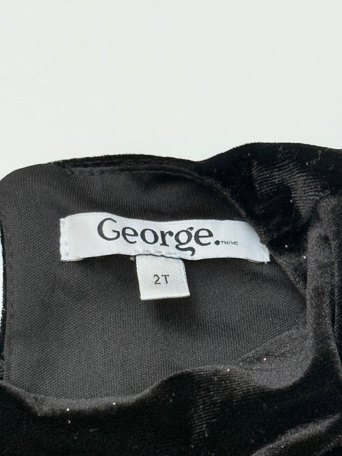 George Black Velvet Glitter Romper 2T