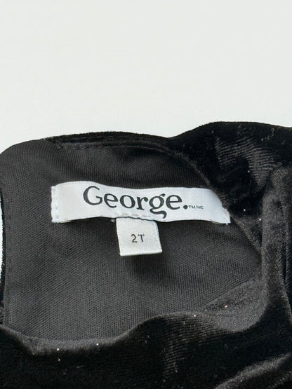 George Black Velvet Glitter Romper 2T