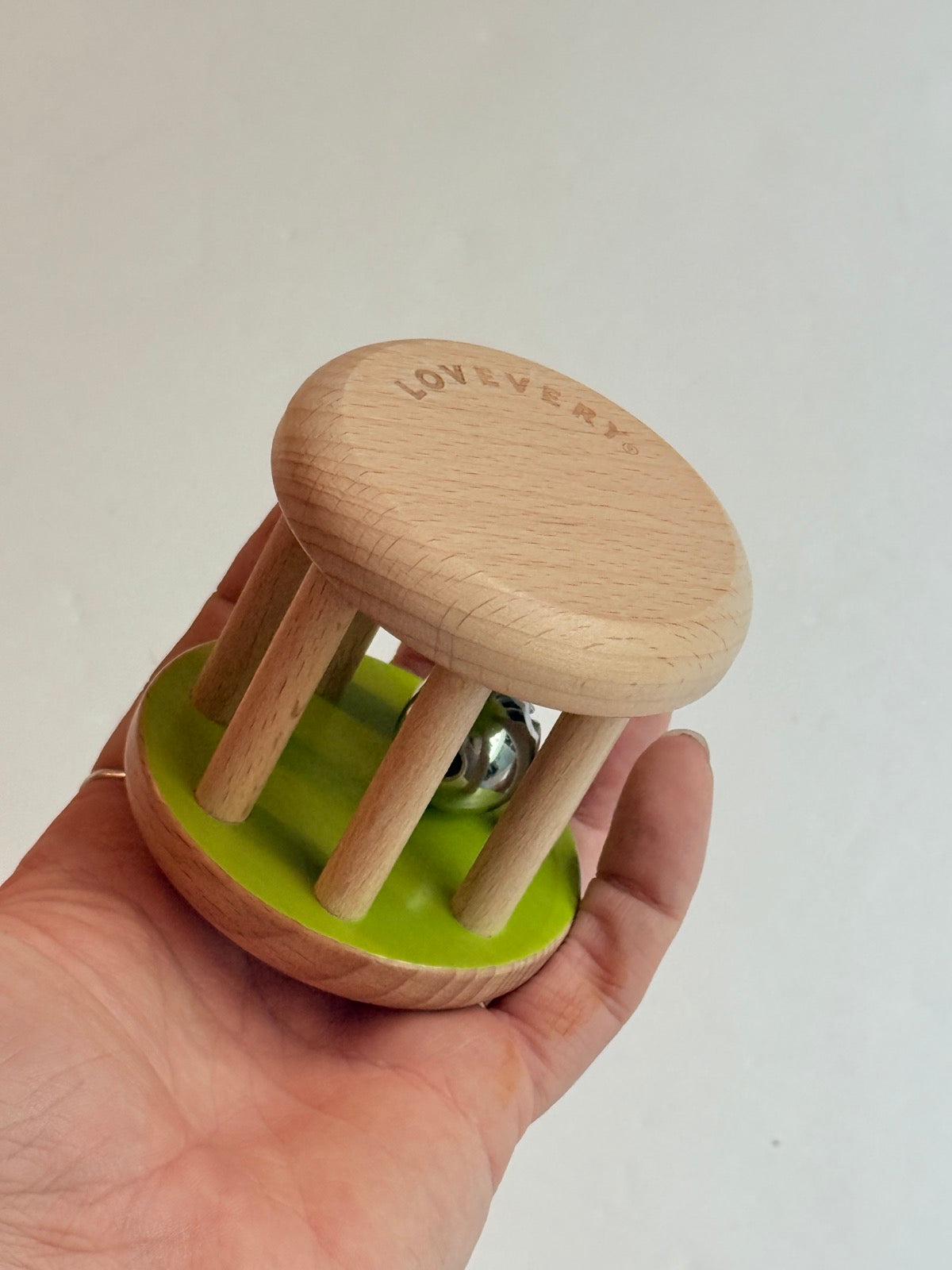 Wooden Bell Rattle Baby Toy