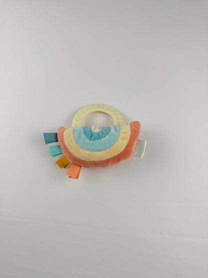 Plush Rainbow Teether Rattle Toy