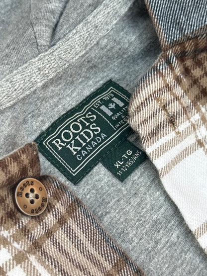 Roots Kids Plaid Hooded Flannel Shirt XL 11-12