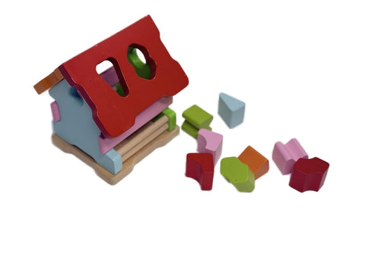 Wooden Shape Sorter House Toy