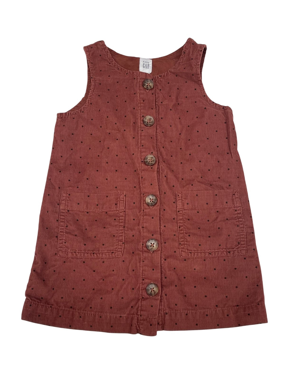 baby Gap Rust Corduroy Polka Dot Dress 2T
