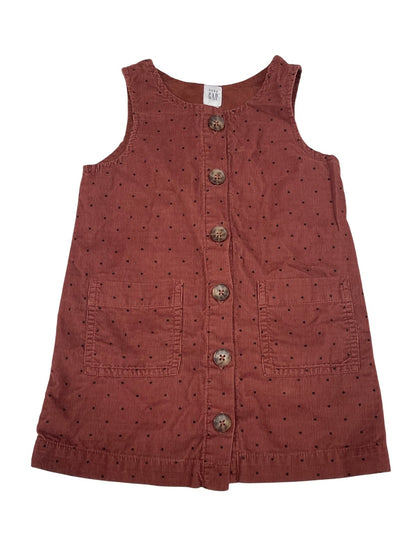 baby Gap Rust Corduroy Polka Dot Dress 2T