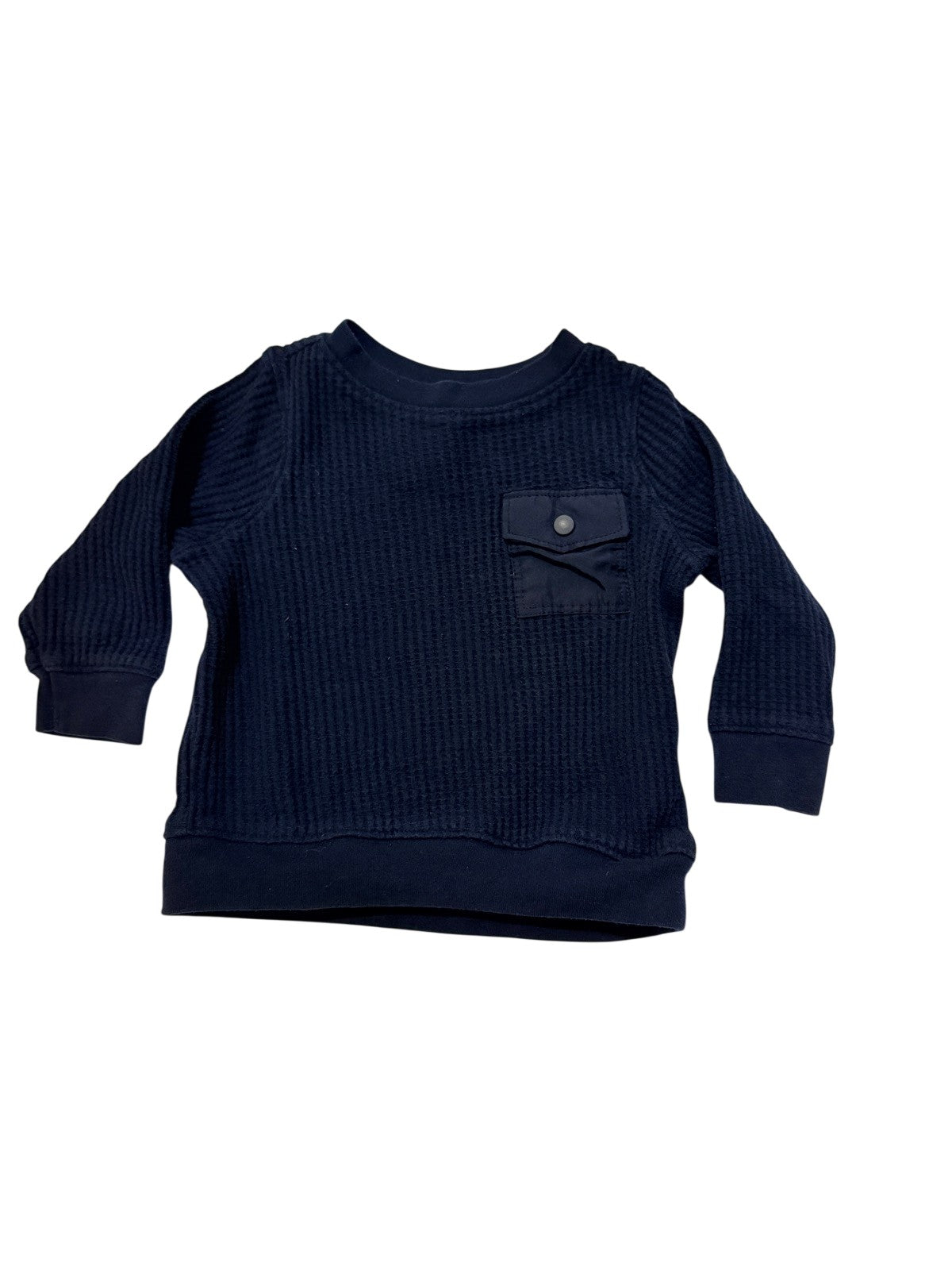 Old Navy Navy Waffle Knit Sweatshirt 12-18M