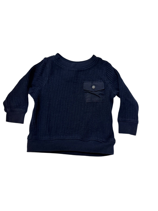 Old Navy Navy Waffle Knit Sweatshirt 12-18M