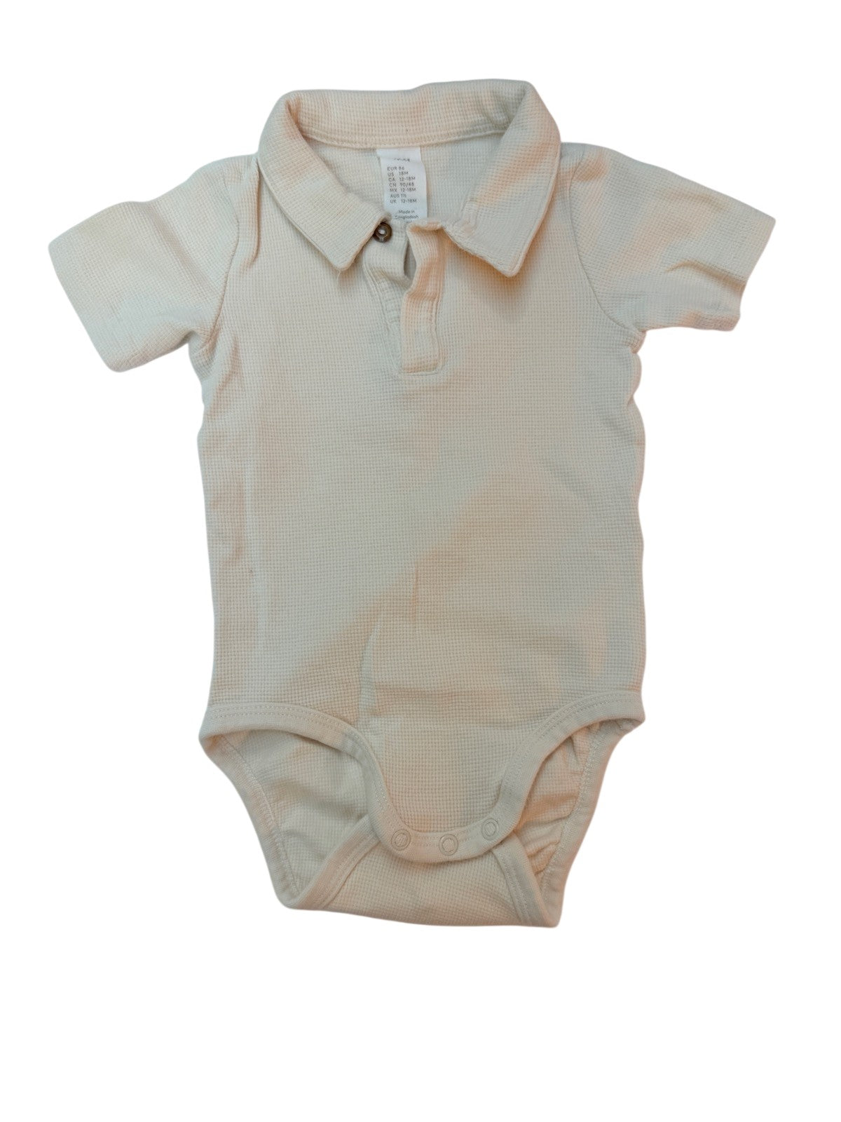 H&M Waffle Polo Bodysuit 18M