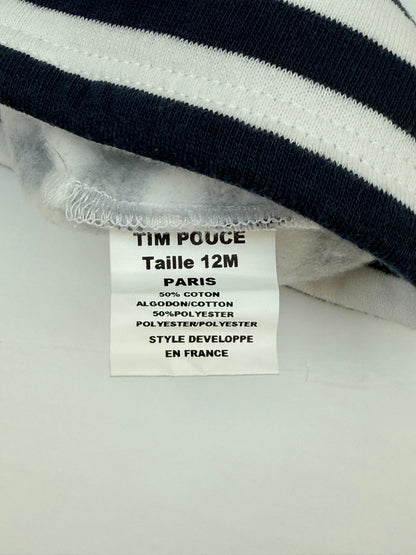 Tim Pouce Paris Striped Turtleneck Top 12M