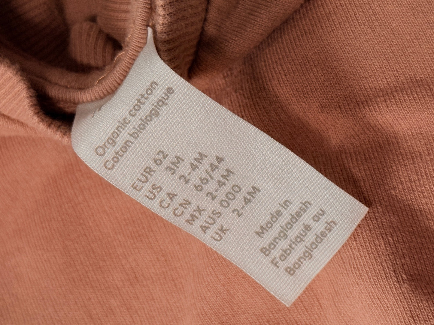 H&M Terracotta Organic Cotton Sweatshirt 2-4M