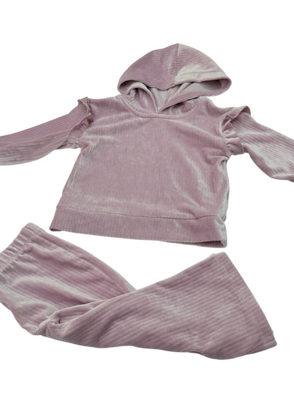 Children's Place Mauve Velour Hoodie Set 18-24M