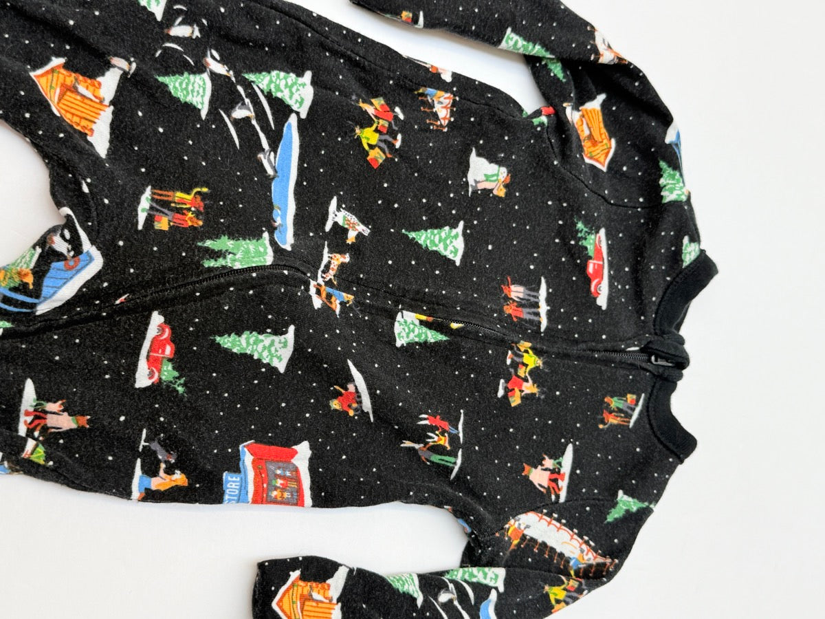 Old Navy Holiday Village Print Sleeper 0-3M