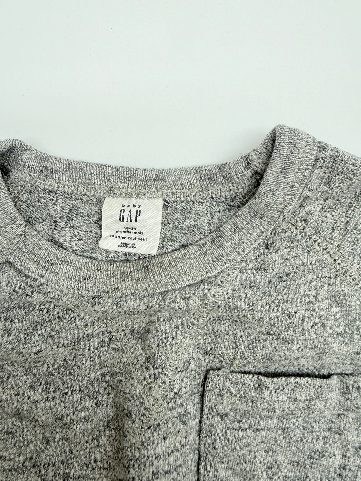 Baby Gap Gray Pocket Sweatshirt 18-24M
