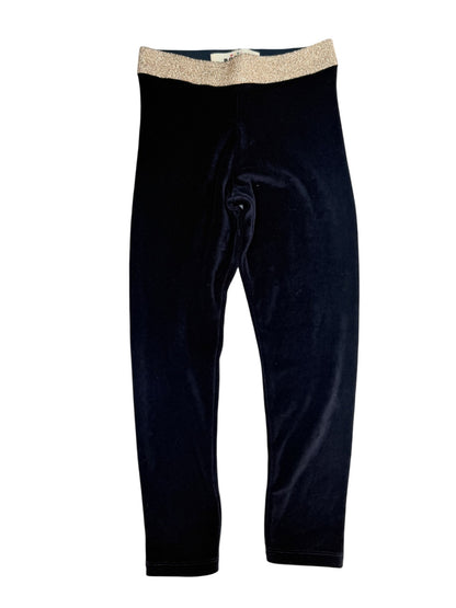 Mini Boden Navy Velvet Gold Waist Leggings 5-6Y