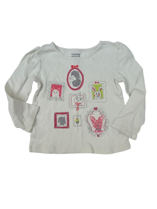 Baby Gap Animal Portrait Long Sleeve Top 2T