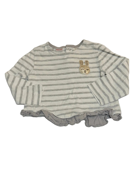 Zara Baby Girl Striped Bunny Top 9-12m