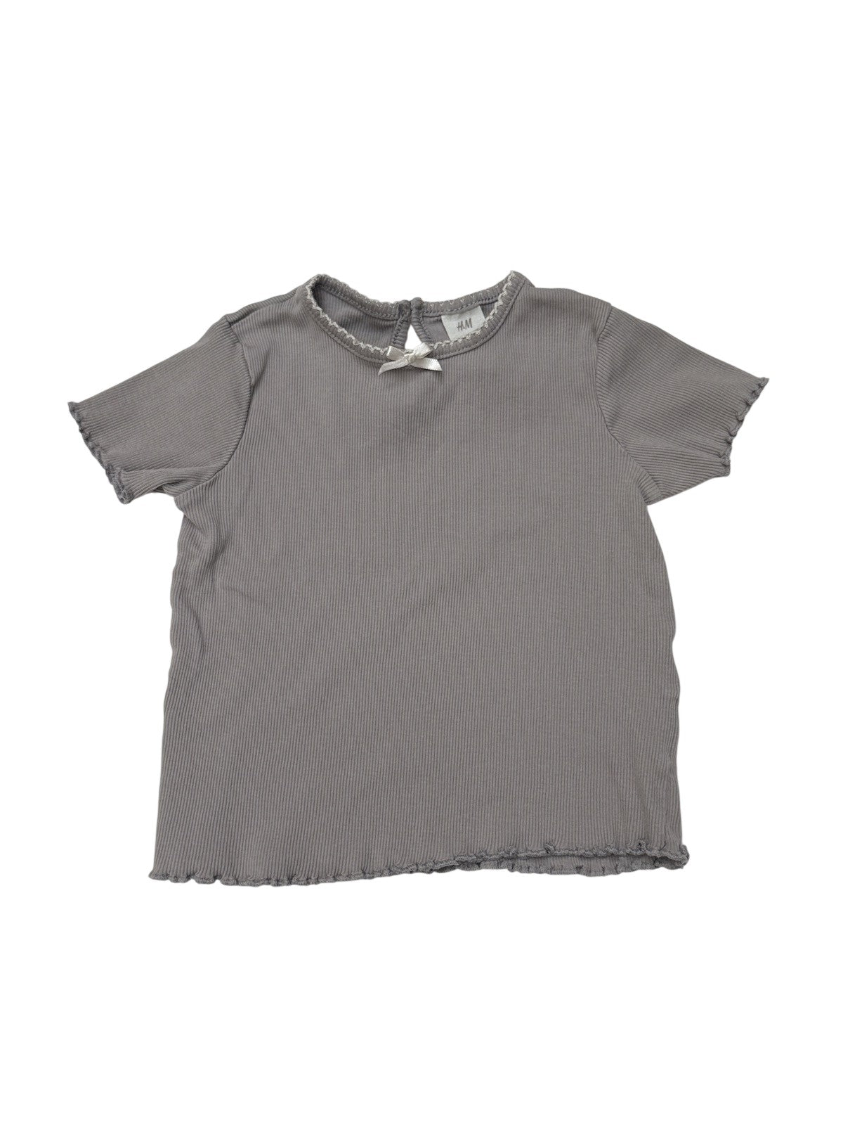 H&M Ribbed Frill Trim T-Shirt 2T