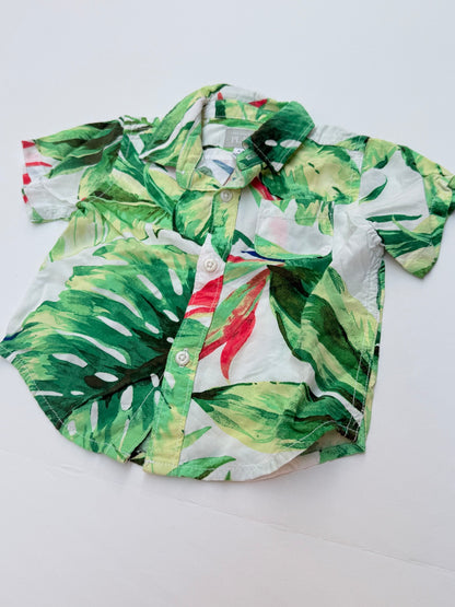 Children's Place Tropical Leaf Shirt 6-9M
