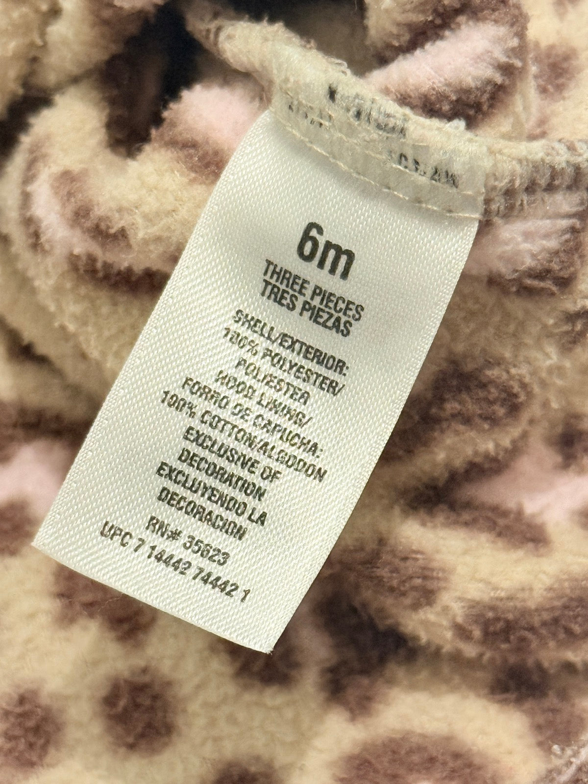 Carter's Leopard Fleece Hoodie Jacket 6M