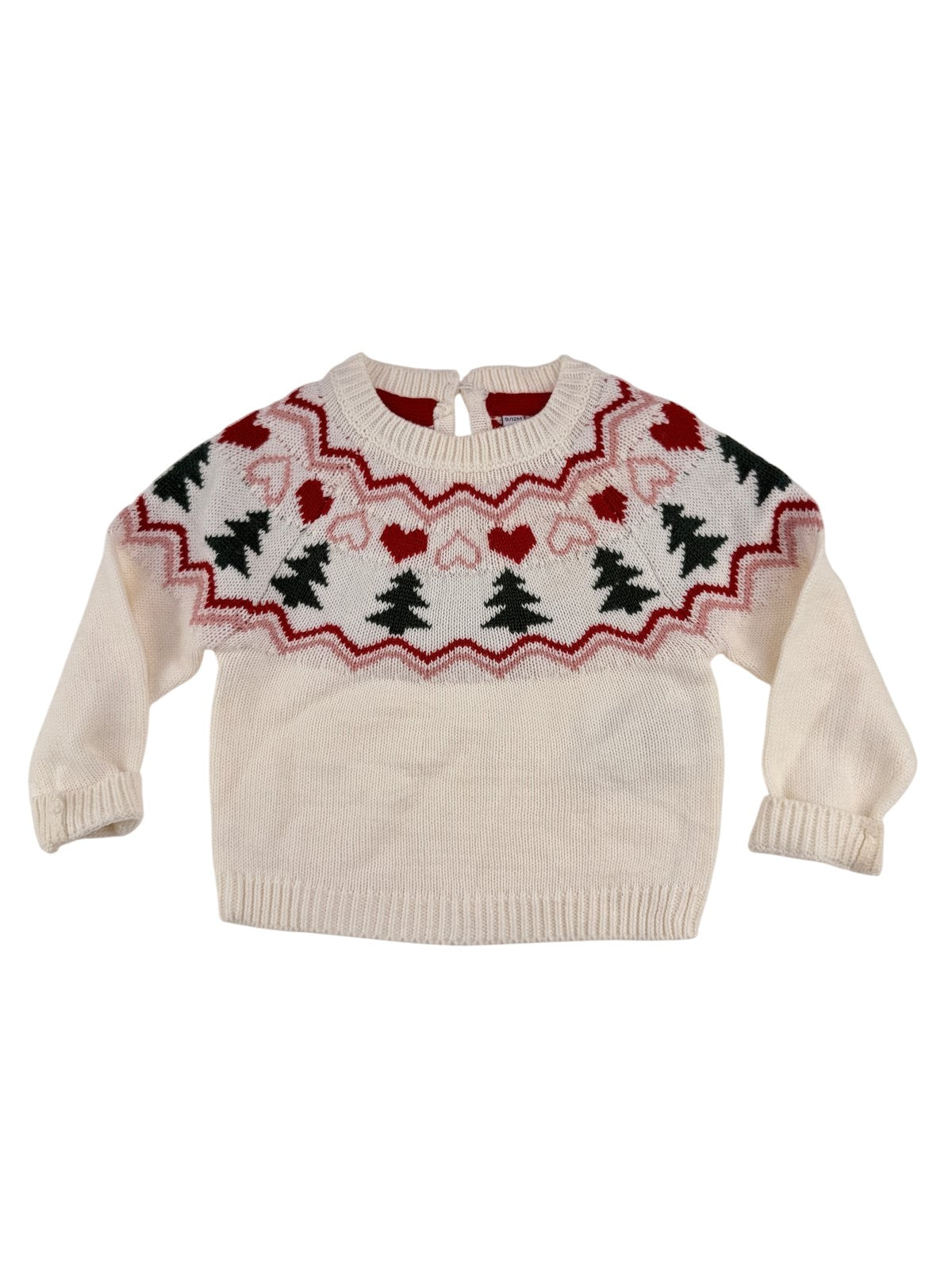 MO kids Fair Isle Christmas Tree Sweater 9/12M