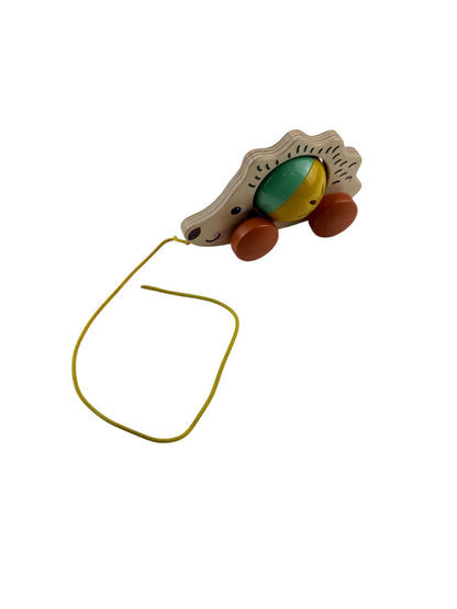 Wooden Hedgehog Pull Toy with Rattle Ball
