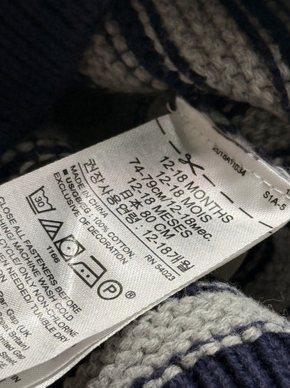 Baby Gap Dog Hood Striped Cardigan 12-18m