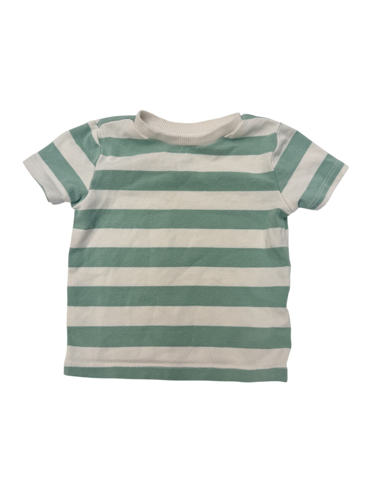 Pekkle Green Striped T-Shirt 6M