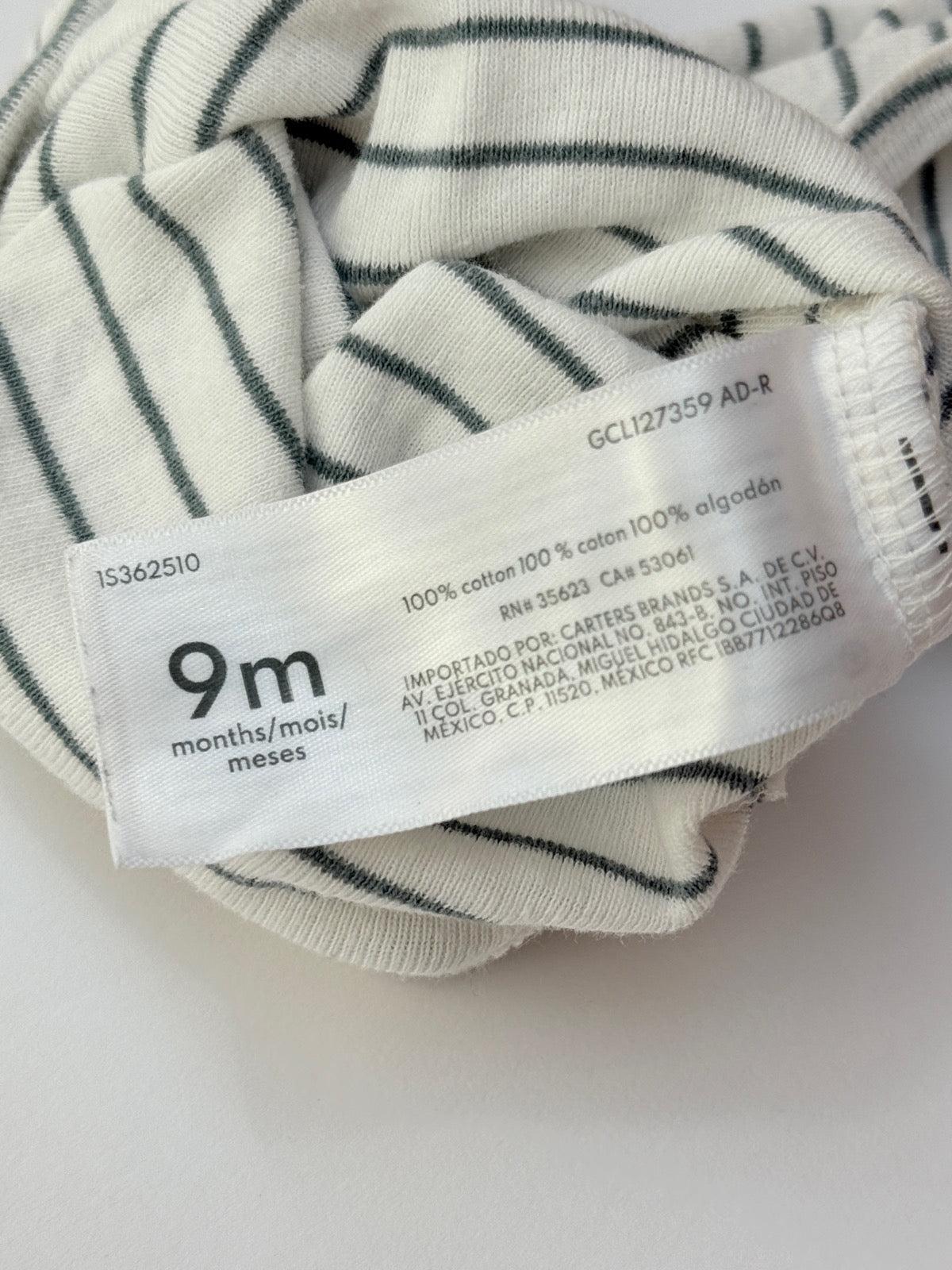 Carter's Striped Sleeveless Bodysuit 9m