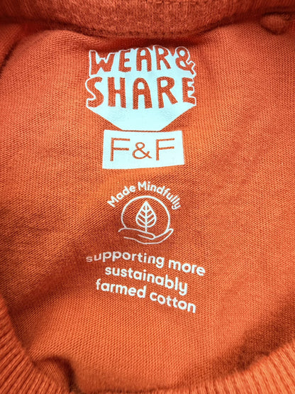 F&F Orange Long Sleeve Pocket Tee 3-4Y