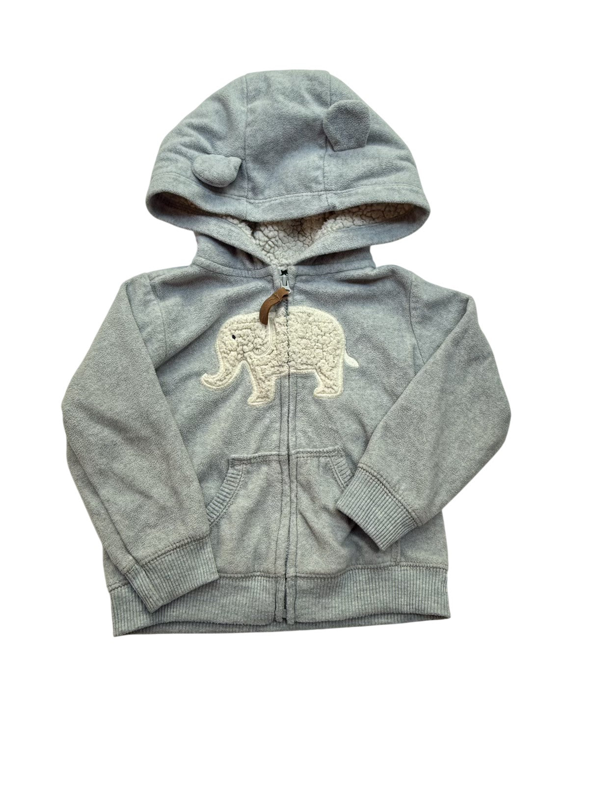 Carter's Gray Elephant Sherpa Hoodie 18m