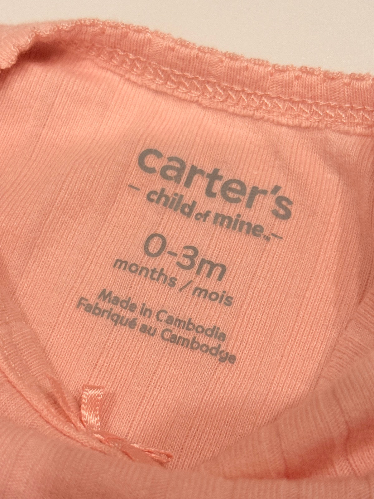 Carter's Child of Mine Pink Bodysuit 0-3M
