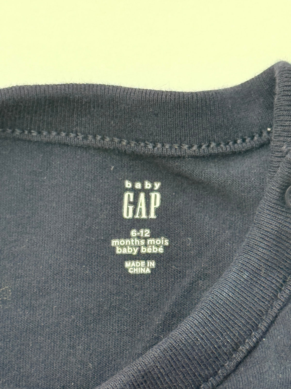 Baby Gap Navy Pocket Bear Bodysuit 6-12M