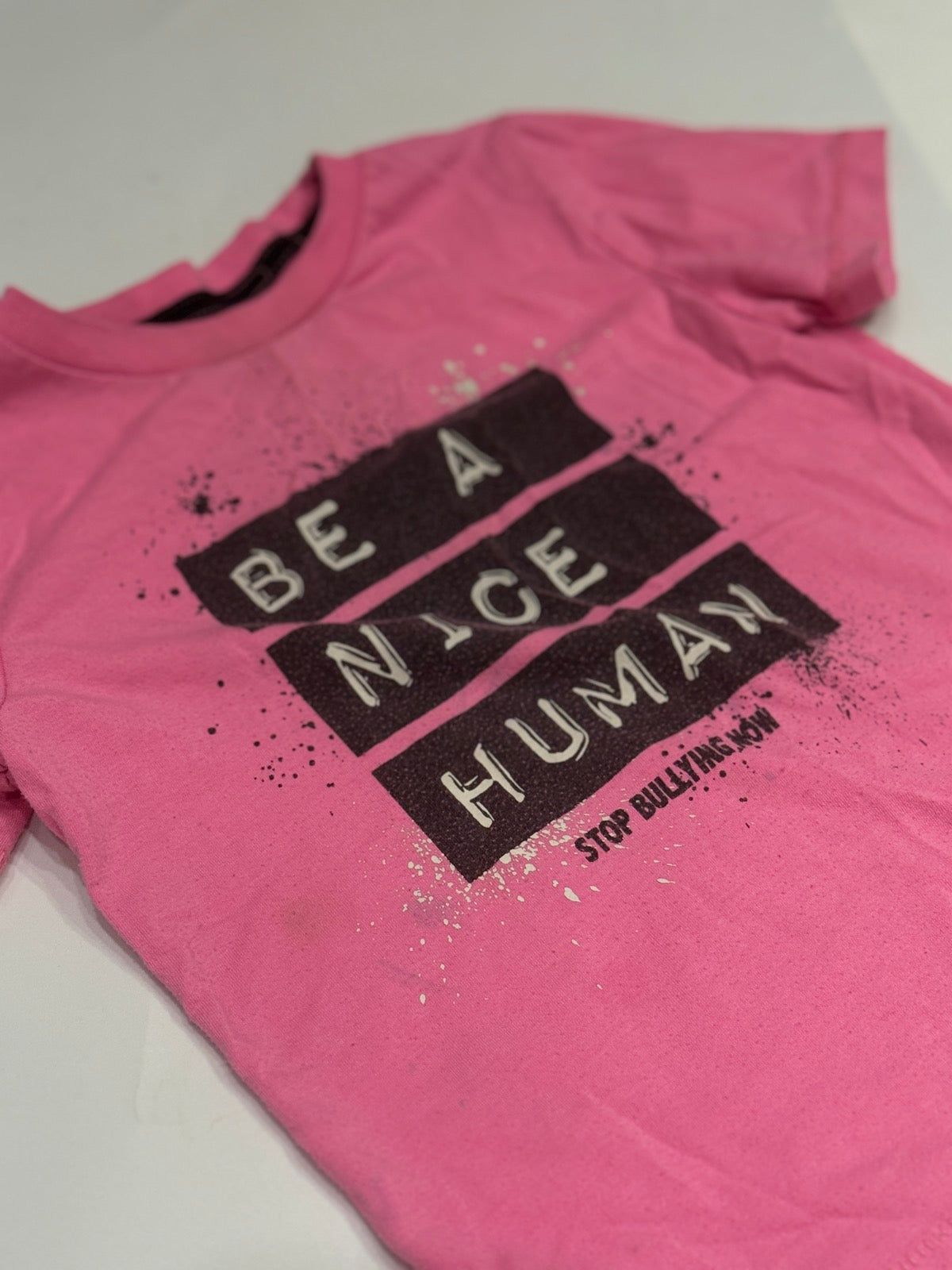 George Be A Nice Human Pink T-Shirt 4T