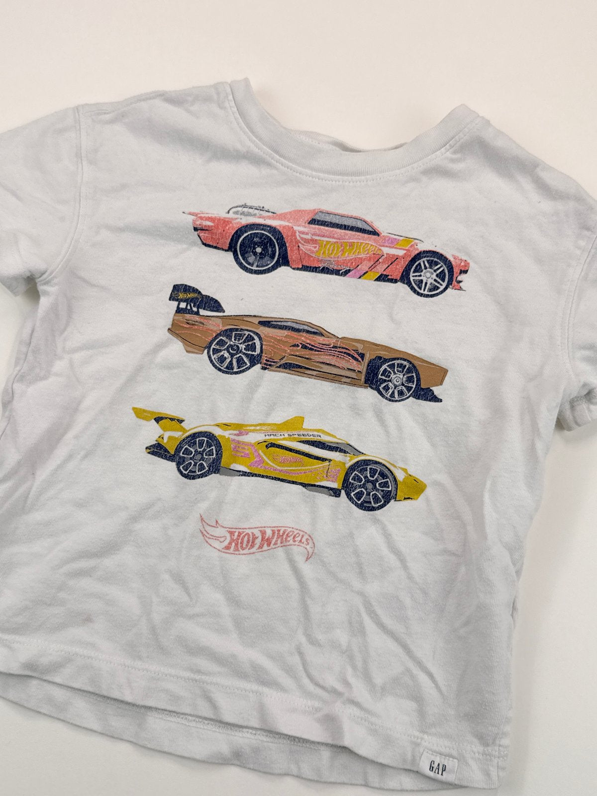Gap x Hot Wheels White Graphic T-Shirt Size 4T