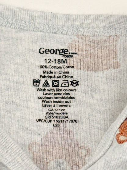 George Baby Bear Print Bodysuit 12-18M
