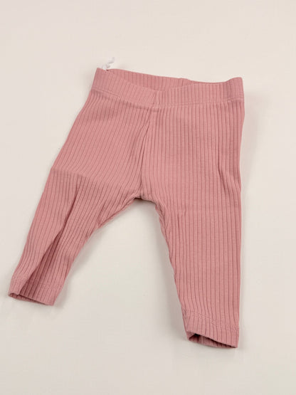 H&M Pink Ribbed Leggings Size 1-2M