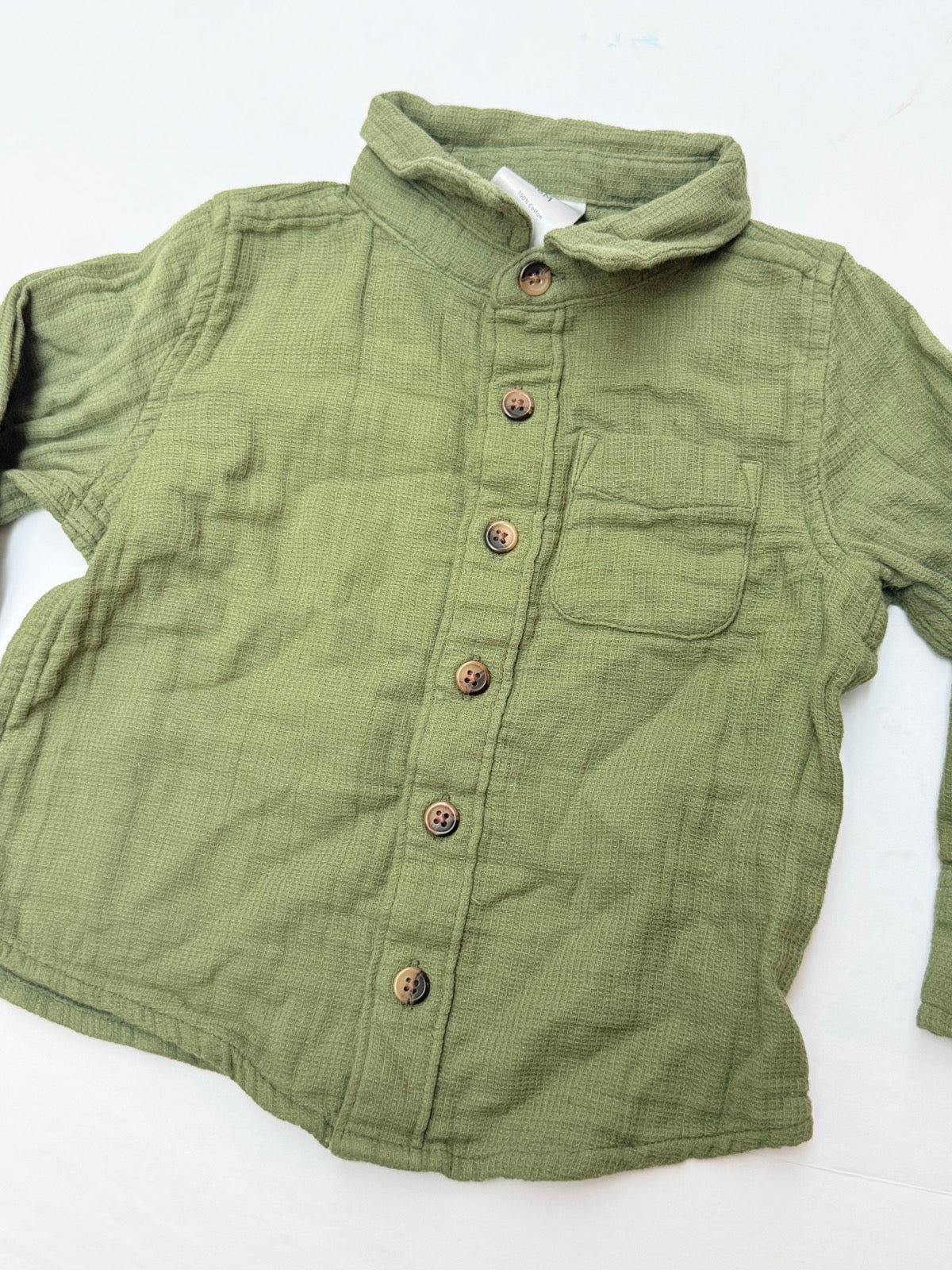 Okie Dokie Green Button-Up Shirt 18M